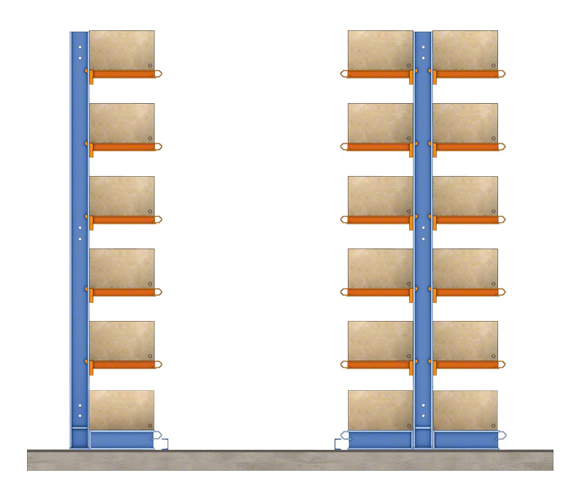 Cantilever racks on mobile bases