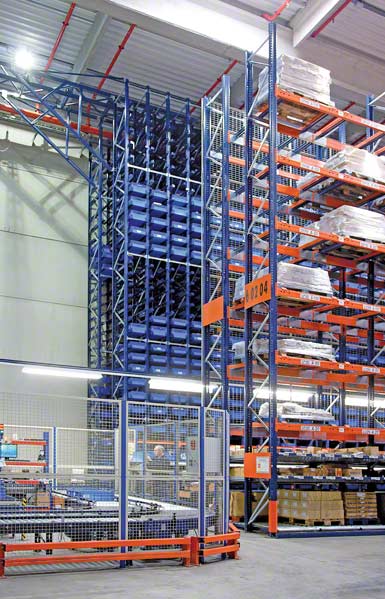 A combined flow rack and AS/RS for boxes system