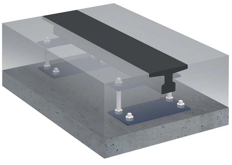 Rail for mobile racking.