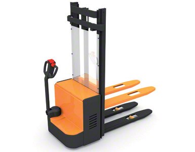 Pallet stacker not ridden by operator