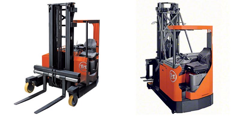 Side-loading reach trucks