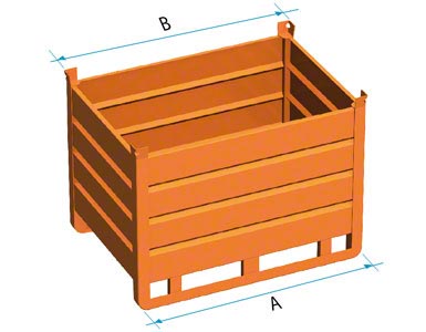 Steel container with skids
