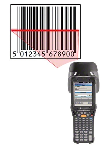 Photo: Example of an EAN-13 barcode label that identifies the product.