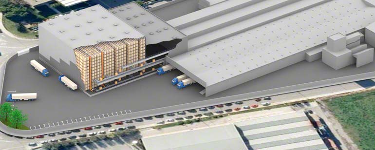 A warehouse located at a main transportation hub, making it ideal for sales network distribution