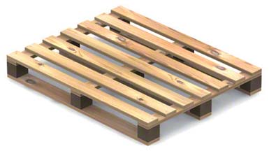 Pallet with four openings, double-sided, not reversible (single use).