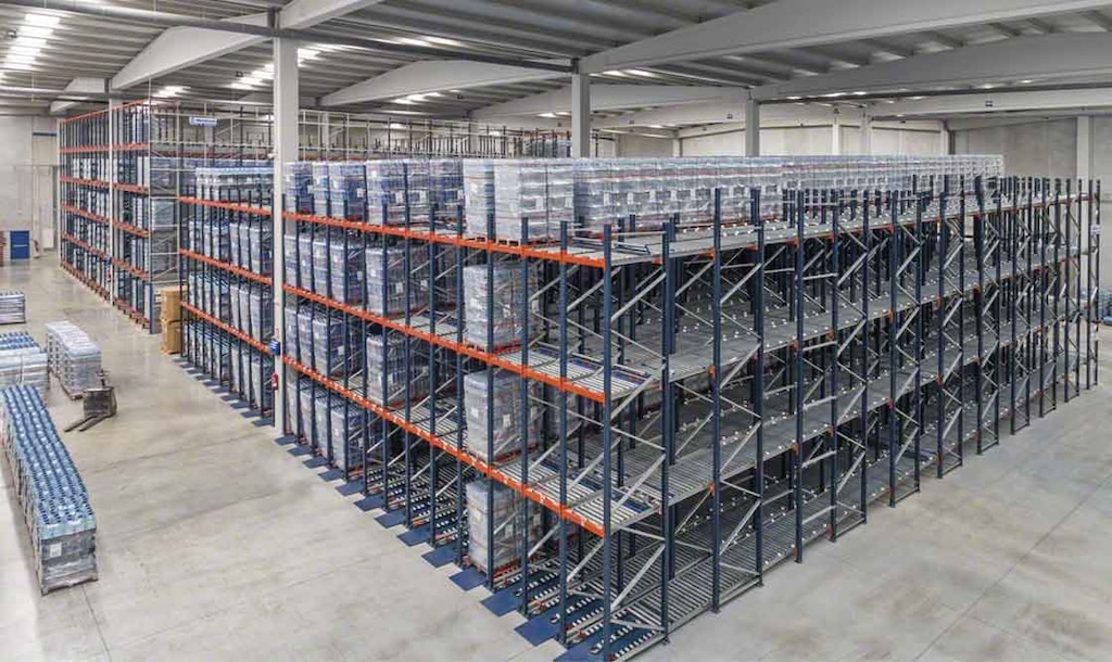 Live pallet racking act as a storage buffer, supplying production with the materials required