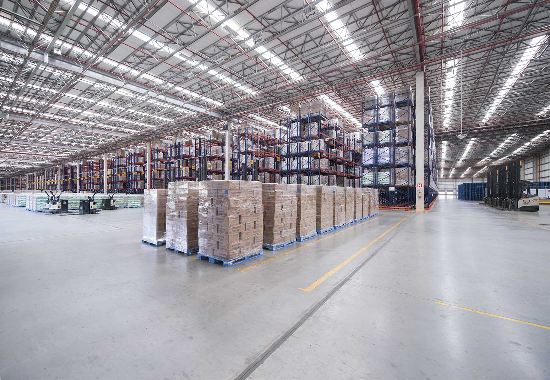 Logistics staging area in a warehouse Logistics staging area in a warehouse