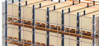 Safety mesh prevents loads from falling Safety mesh prevents loads from falling