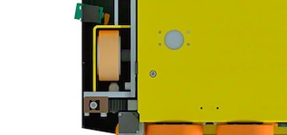 The 3D shuttle incorporates 4 aisle running wheels