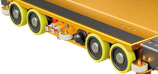 The 3D shuttle is equipped with 8 channel running wheels