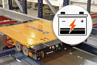 To recharge its battery, the 3D shuttle goes to one of the charging stations