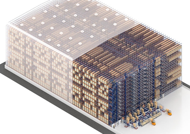 The Four Way Pallet Shuttle optimises space and expands capacity