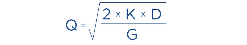 The optimal stock level formula is based on the Wilson model