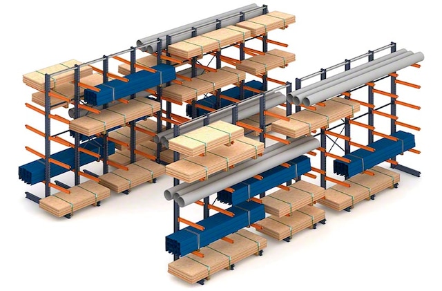 The cantilever racking system supports various types of long loads