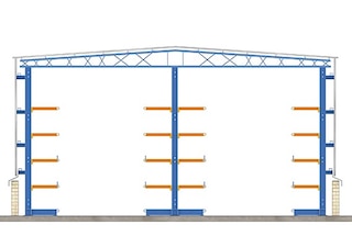 Cantilever racking can be used to build clad-rack warehouses