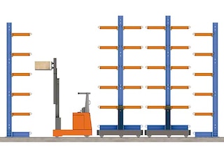 Mobile cantilever racks expand storage capacity Mobile cantilever racks expand storage capacity