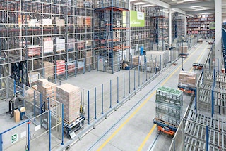 Monorail conveyor systems connect different areas within a facility Monorail conveyor systems connect different areas within a facility