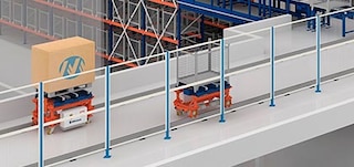 Safety fencing marks off the perimeter of the electric monorail circuit Safety fencing marks off the perimeter of the electric monorail circuit