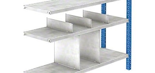 HM shelf dividers can be secured to the upper and lower shelves or the lower shelf only