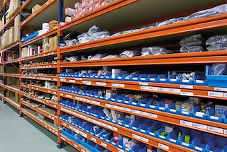 Heavy duty racking can also be used to store spare parts Heavy duty racking can also be used to store spare parts