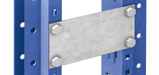 Frame unions reinforce the stability of double-sided racking Frame unions reinforce the stability of double-sided racking