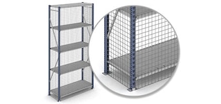 Side and rear mesh enclose the racks for increased safety