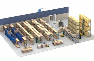 Medium and heavy duty racks are often used in the e-commerce sector