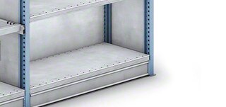 Plinths cover the lower part of lightweight shelving