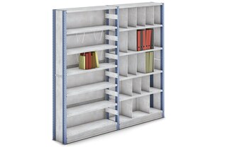 Metal back panels provide M3 light duty shelving with stability and stiffness