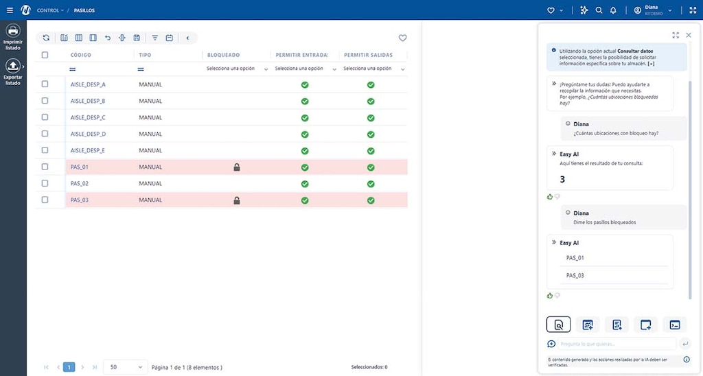 Easy WMS’s AI tool answers complex questions via a chat