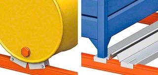 Mobile racks can be equipped with the same accessories available for adjustable pallet racking