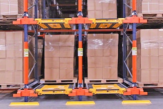 The shuttle repeats the operation until filling the storage channel completely