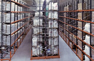 Push-back pallet racking can be very tall