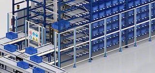 Safety enclosures restrict access to the racking block