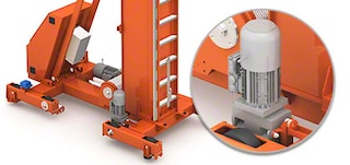 Travel motor of the automatic trilateral stacking crane