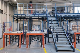 Pallet elevator systems are ideal for mezzanine floors and pick modules