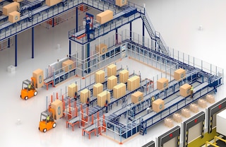 Vertical conveyor systems accelerate the automatic flow of pallets