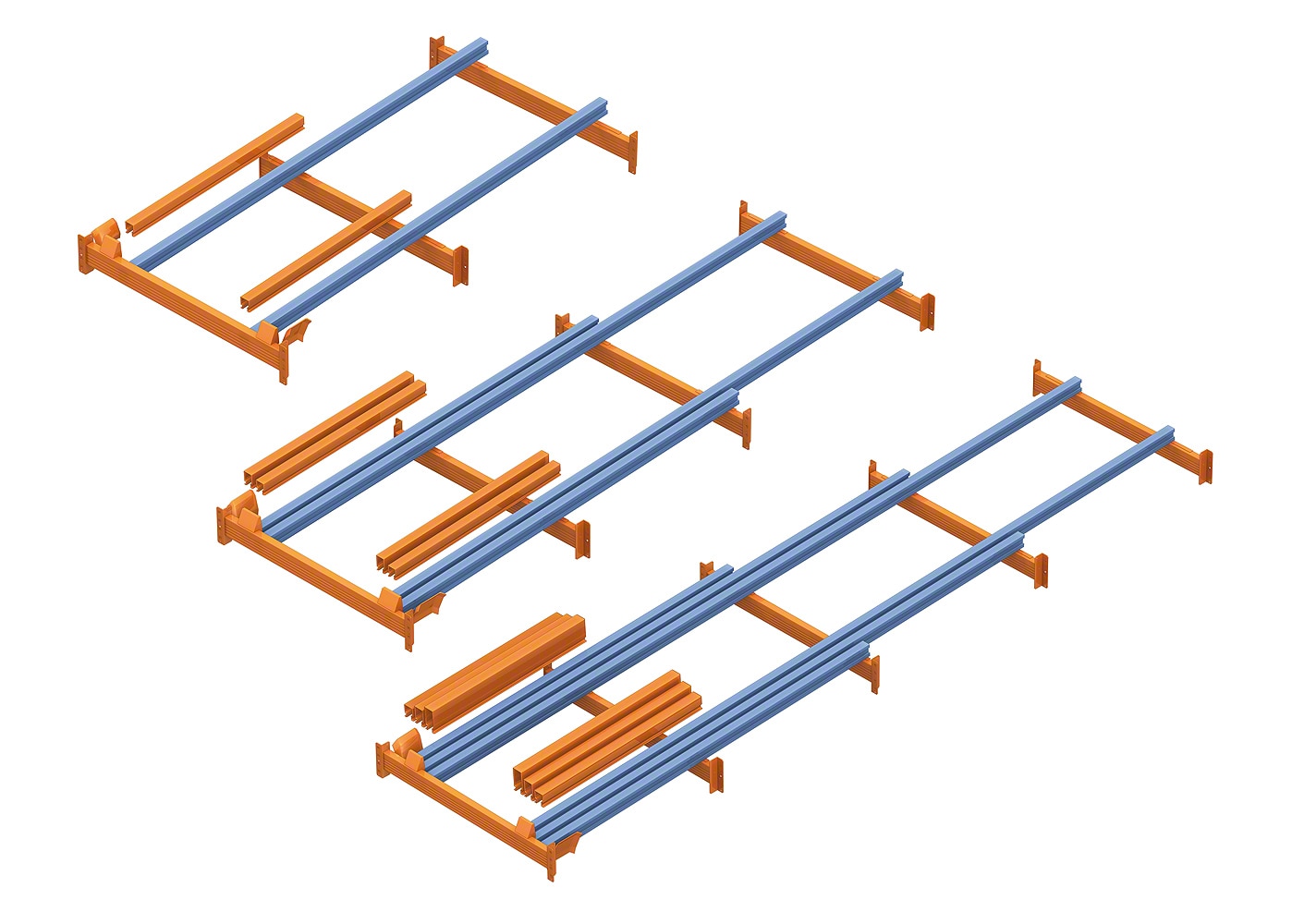 Push-back pallet racking