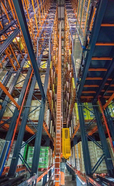 The stacker cranes are twin-mast in nature and incorporate a mounted booth to facilitate maintenance work