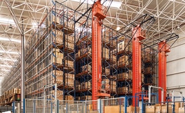 The automated pallet warehouse consists of three aisles with double-deep racks allowing a storage capacity of 2,358 pallets